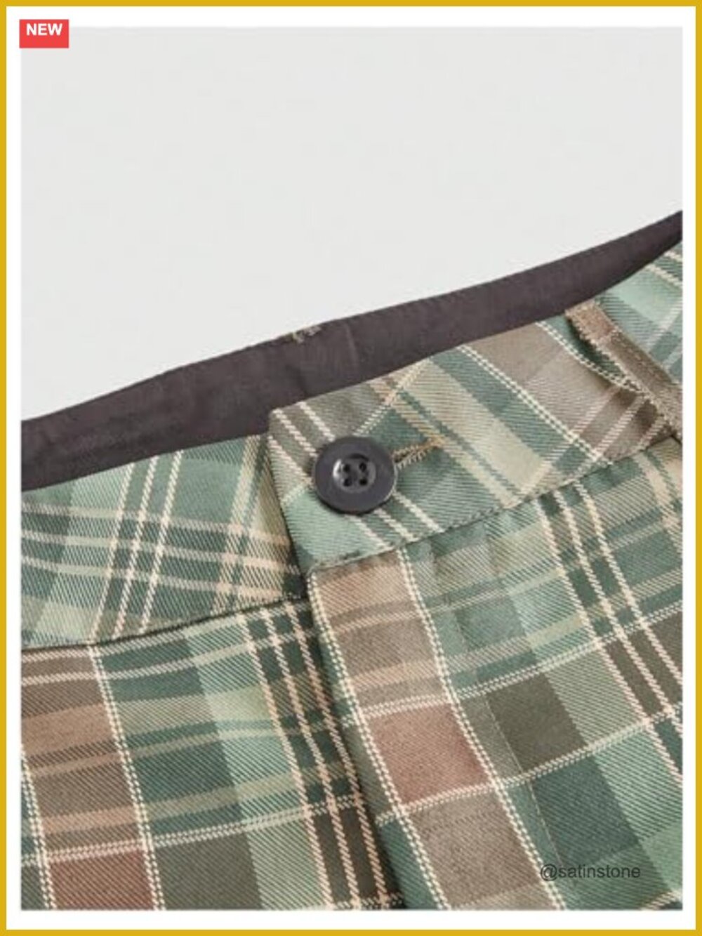 Y2K Plaid Wide Leg Pants High Waisted Checkered Trousers with Pockets - Picture 2 of 4